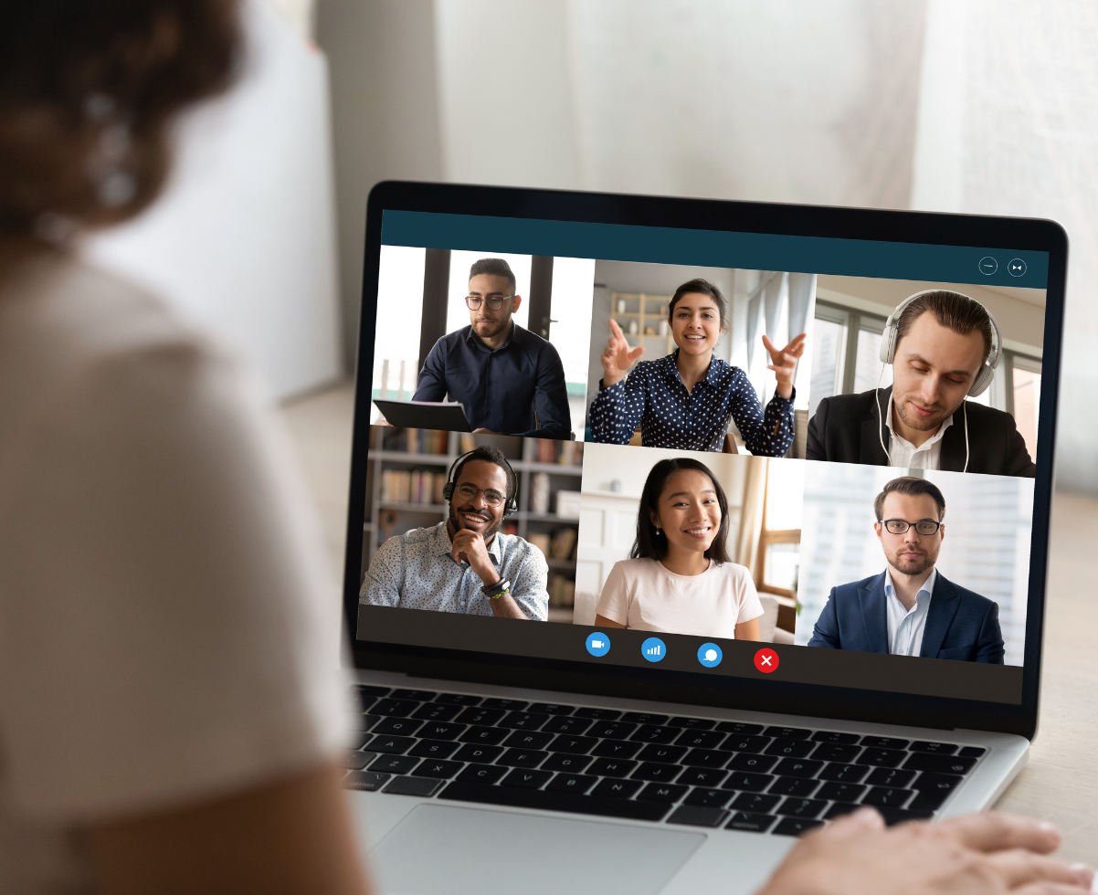 Professional reviewing work on a laptop